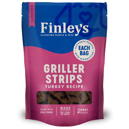 Finley's Turkey Recipe Griller Strips Soft & Chewy Dog Treats 14.5 oz.