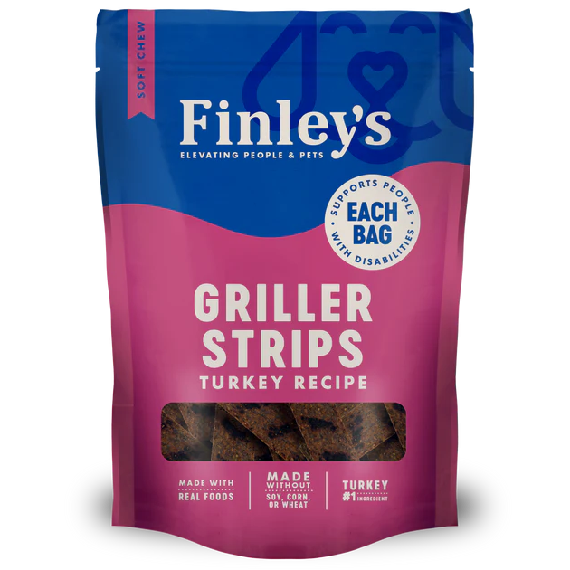 Finley's Turkey Recipe Griller Strips Soft & Chewy Dog Treats 14.5 oz.