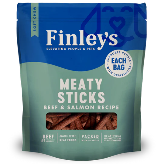 Finley's Beef & Salmon Recipe Meaty Sticks Soft & Chewy Dog Treats 5 oz.