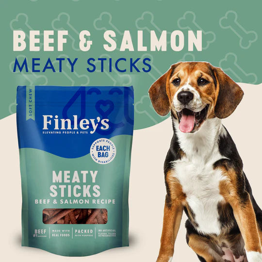 Finley's Beef & Salmon Recipe Meaty Sticks Soft & Chewy Dog Treats 5 oz.