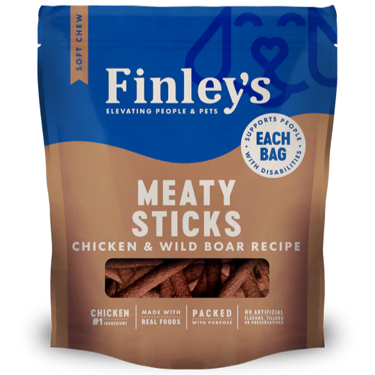 Finley's Chicken & Wild Boar Recipe Meaty Sticks Soft & Chewy Dog Treats 5 oz.