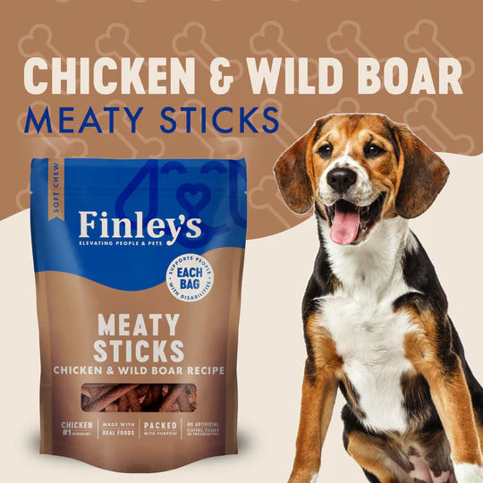 Finley's Chicken & Wild Boar Recipe Meaty Sticks Soft & Chewy Dog Treats 5 oz.