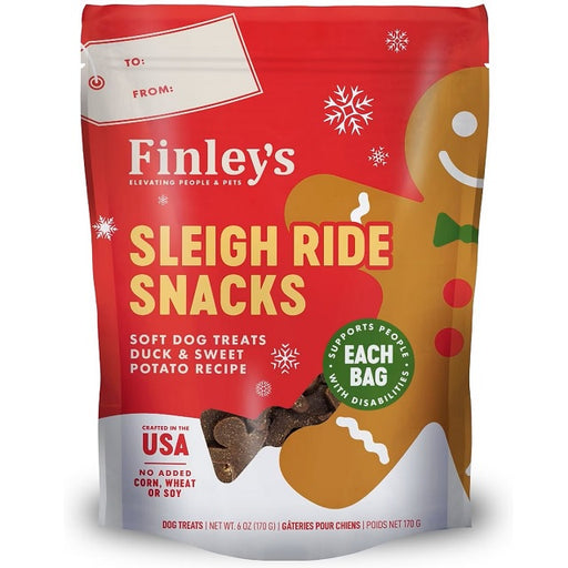 Finley's Sleigh Ride Snacks Duck Recipe Soft Chew Dog Treats 6oz.