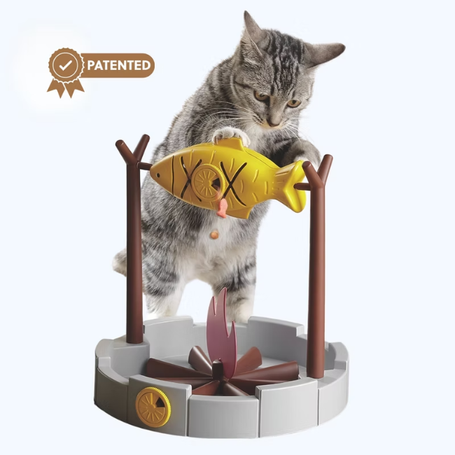 PetPals Grilled Fish Interactive Cat Treat Toy