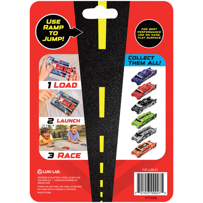 Flat 2 Fast STUNT Card Racer with Pocket Launcher, Assorted