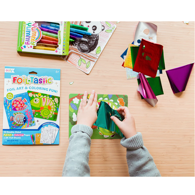 Foil-tastic Foil Art & Coloring Set - Gadgets & Gizmos - 12 Pages 24 Foil Sheets