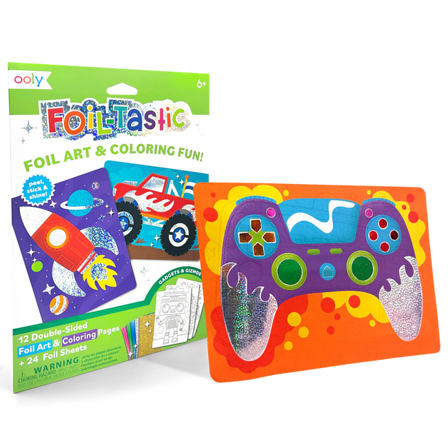 Foil-tastic Foil Art & Coloring Set - Gadgets & Gizmos - 12 Pages 24 Foil Sheets