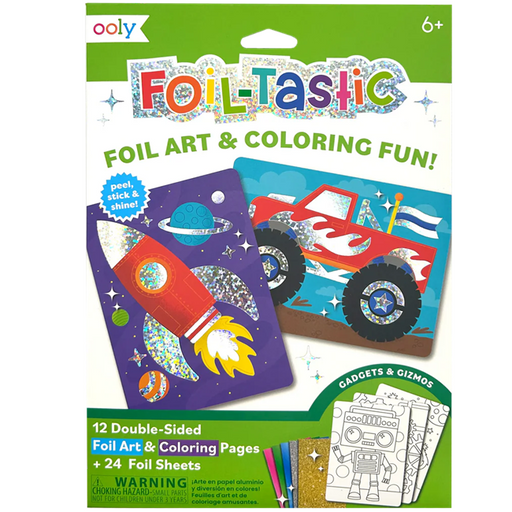 Foil-tastic Foil Art & Coloring Set - Gadgets & Gizmos - 12 Pages 24 Foil Sheets