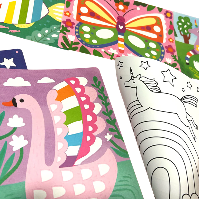 Foil-tastic Foil Art & Coloring Set - Whimsical World - 12 Pages 24 Foil Sheets