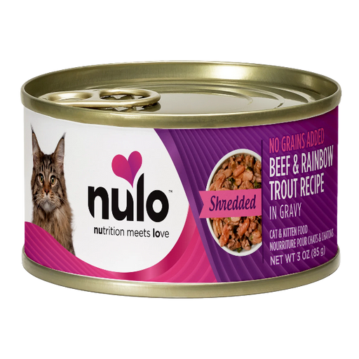 Nulo Shredded Beef & Rainbow Trout Recipe for Cats 3oz