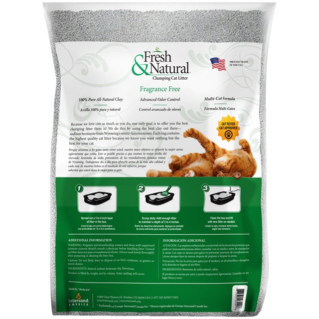 Fresh & Natural Advanced Odor Control Unscented Clumping Clay Cat Litter 40 lb.
