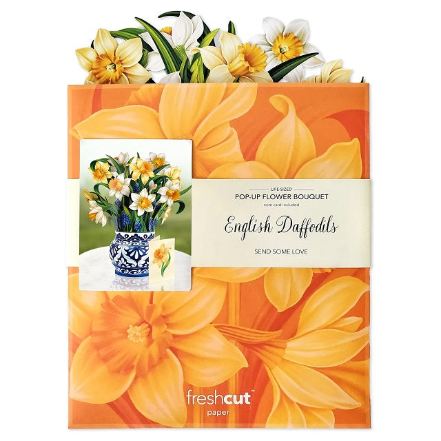 FreshCut Paper Pop Up English Daffodils 3D Greeting Card