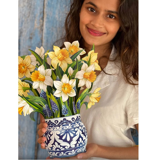 FreshCut Paper Pop Up English Daffodils 3D Greeting Card