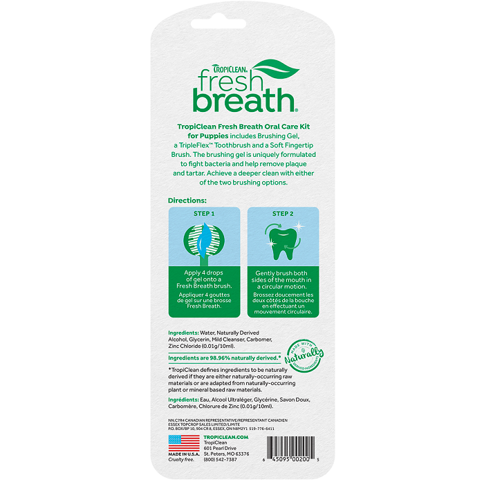 TropiClean Fresh Breath Oral Care Kit for Puppies