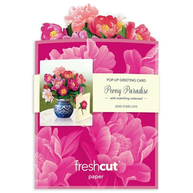 FreshCut Paper Pop Up Mini Peony Paradise 3D Greeting Card