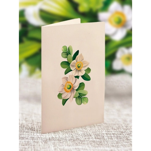 FreshCut Paper Pop Up Mini Ivory & Sage 3D Greeting Card