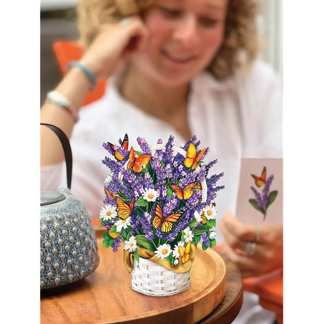 FreshCut Paper Pop Up Mini Lavender & Butterflies 3D Greeting Card