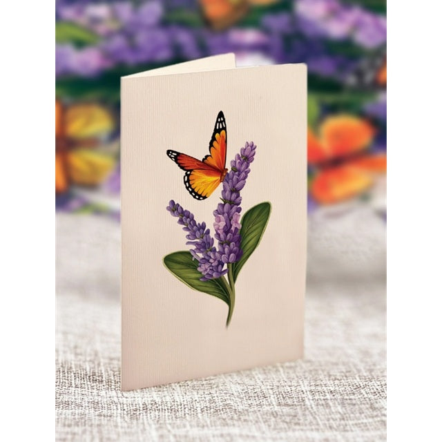 FreshCut Paper Pop Up Mini Lavender & Butterflies 3D Greeting Card