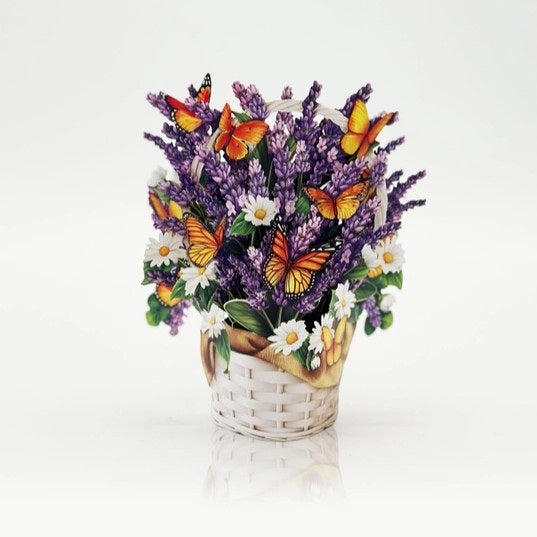 FreshCut Paper Pop Up Mini Lavender & Butterflies 3D Greeting Card