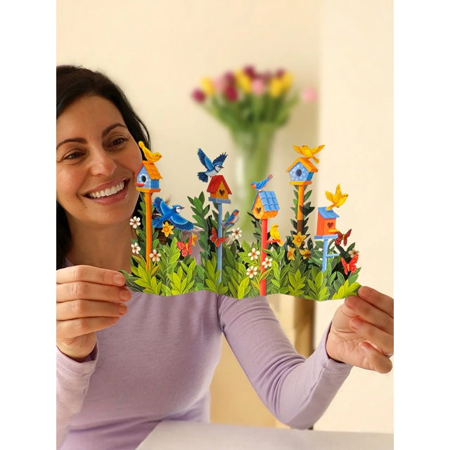 FreshCut Paper Pop Up Mini Birdhouse Garden 3D Greeting Card