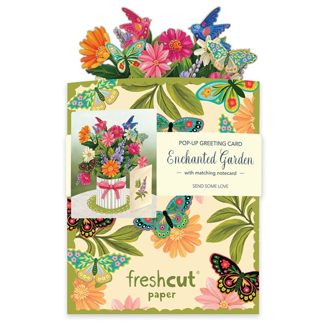 FreshCut Paper Pop Up Mini Enchanted Garden 3D Greeting Card