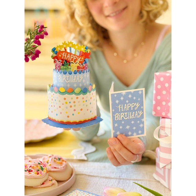 FreshCut Paper Pop Up Mini Confetti Birthday Cake 3D Greeting Card