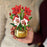 FreshCut Paper Pop Up Mini Christmas Scarlet Amaryllis 3D Greeting Card