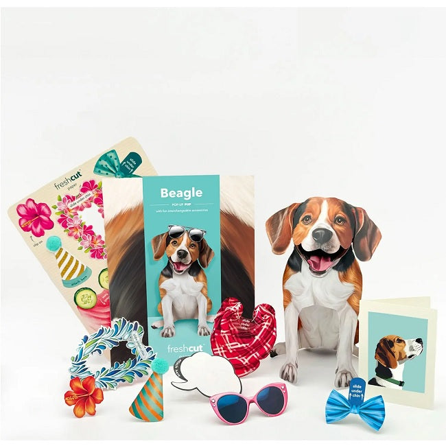 FreshCut Paper Beagle Pop-Up 3D Greeting Card
