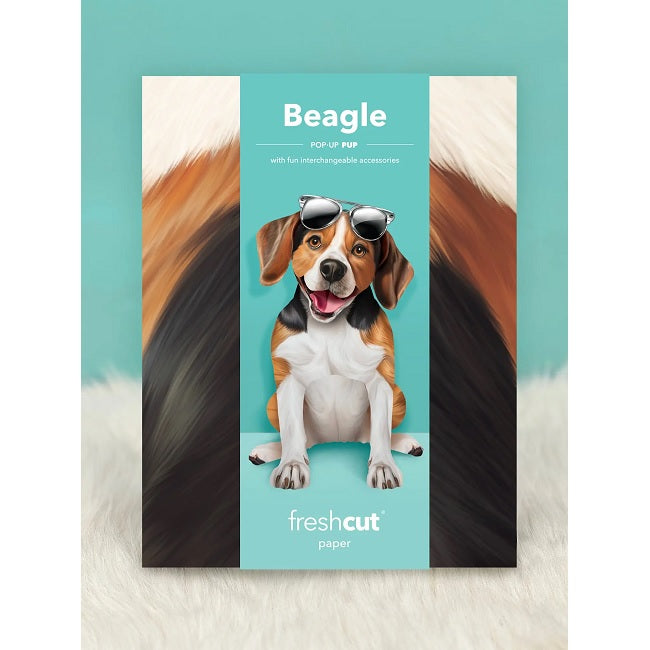 FreshCut Paper Beagle Pop-Up 3D Greeting Card