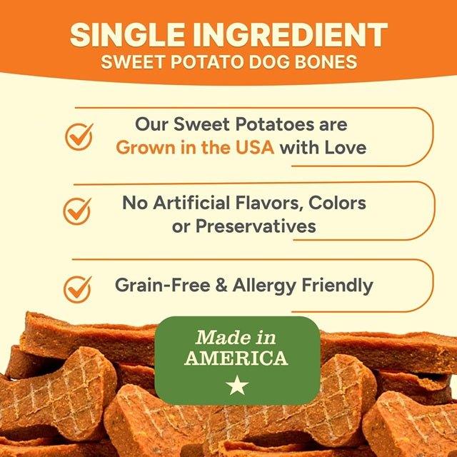 Gaines Family Farmstead Sweet Potato Bones Single-Ingredient Chewy Dog Treats, 14oz