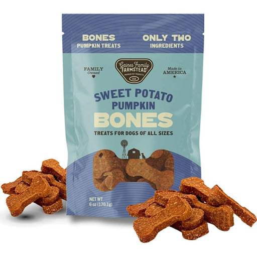 Gaines Family Farmstead Sweet Potato & Pumpkin Bones Limited Ingredient Chewy Dog Treats, 6oz