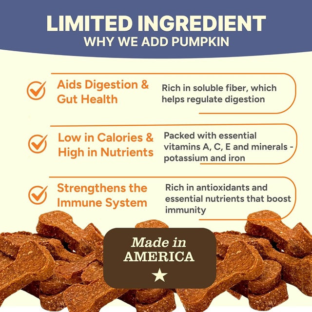 Gaines Family Farmstead Sweet Potato & Pumpkin Bones Limited Ingredient Chewy Dog Treats, 6oz