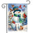 Snowman and Birds Winter Garden Flag