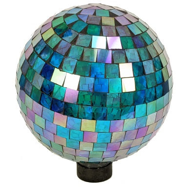 Glass Mosaic Gazing Globe, 10" - Borealis Pattern