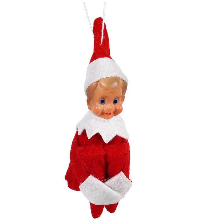 Sitting Elf Ornament Red/White