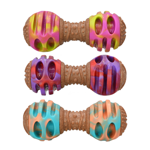 Multipet Giggle Chew Double Dumbbell 5.3"