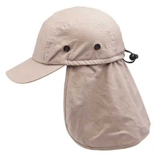 Goldcoast Sunwear Legion Flap Nylon Outdoor Hat, Sand