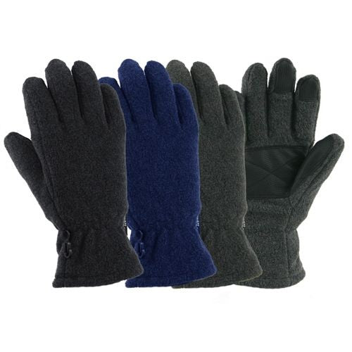 Men's Microfleece Thinsulate Winter Gloves, Assorted