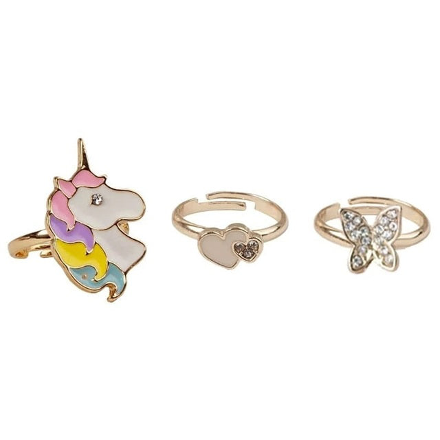 Boutique Butterfly & Unicorn Rings 3-Pack