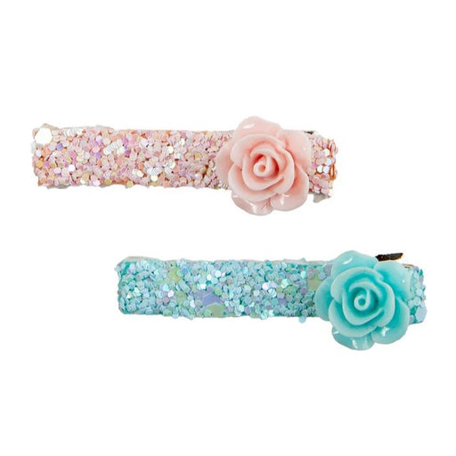 Boutique Glitter Rosette Hairclips 2-Pack