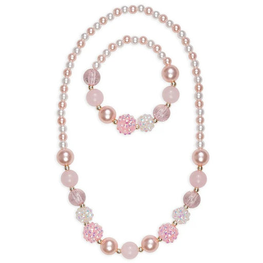 Classic Pinky Pearl Necklace & Bracelet Set