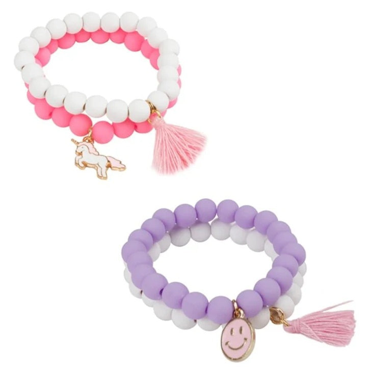Classic Pretty Pastel Soft Touch 2-Piece Bracelet Set, Assorted
