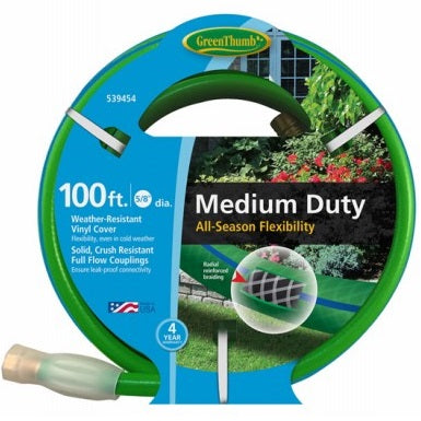 Green Thumb Medium Duty Garden Hose, 5/8" x 100'