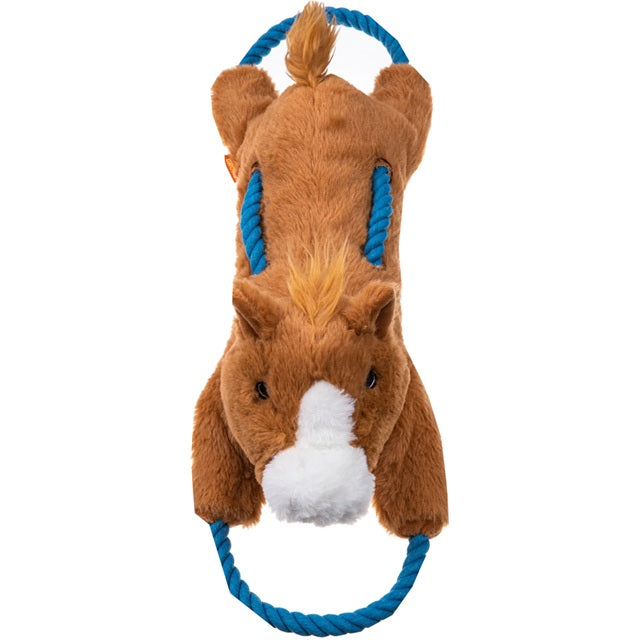 Growl Haystackerz Hayride Horse Tough Plush & Rope Tug Dog Toy