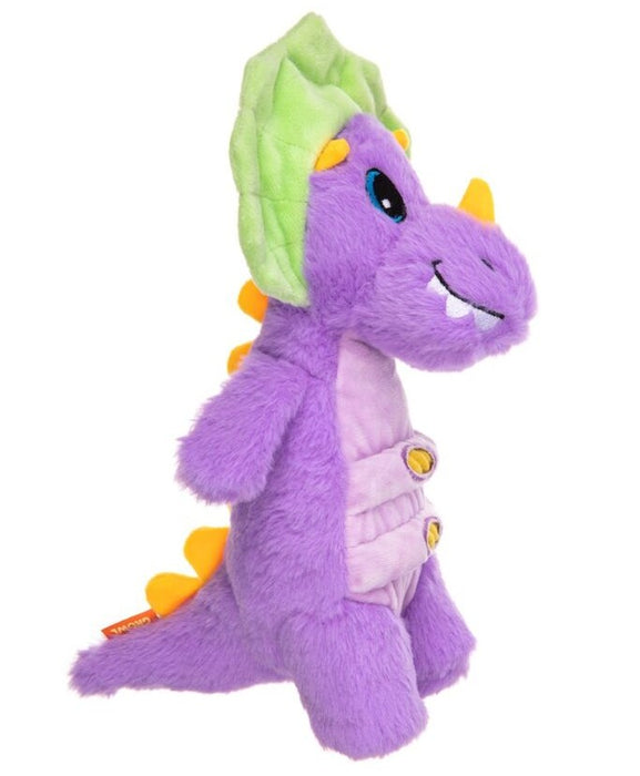 Growl Stomperz Benny the Brachiosaurus Tough Plush Dog Toy with Rope Accents