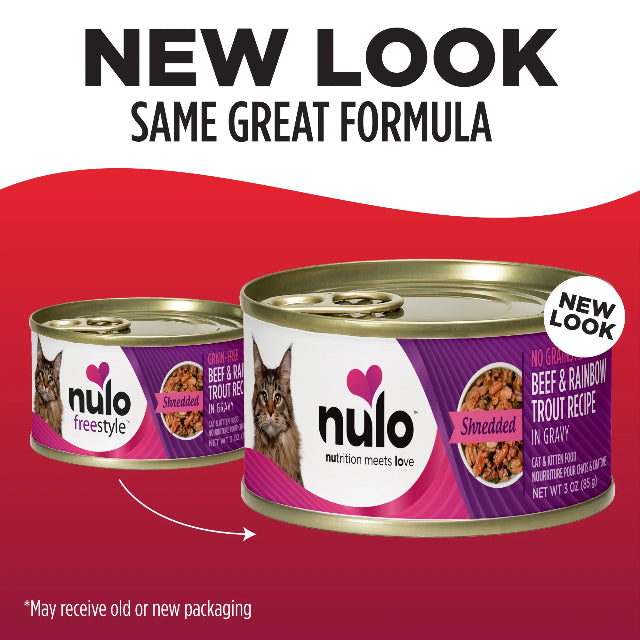 Nulo Shredded Beef & Rainbow Trout Recipe for Cats 3oz