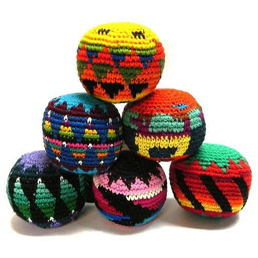 Multicolored Crochet Footbag Kick Ball Juggling Sack Toy, Assorted