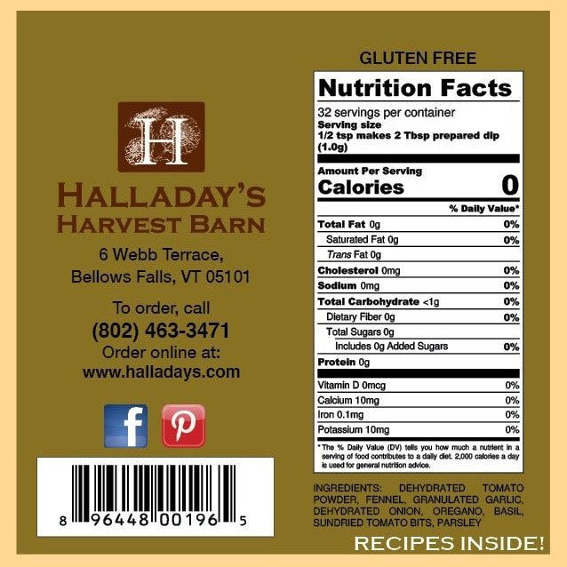 Halladay's Wood Fired Pizza Dip & Cooking Blend