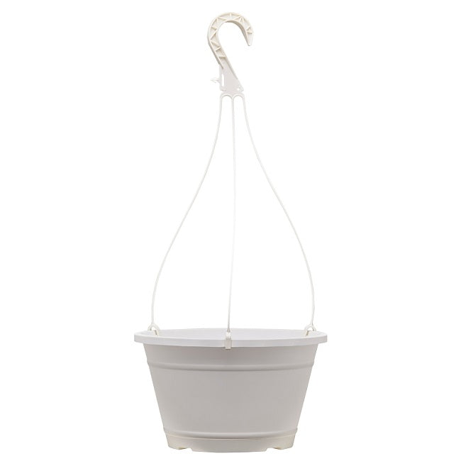 White Lira Plastic Hanging Basket, 10in by Southern Patio