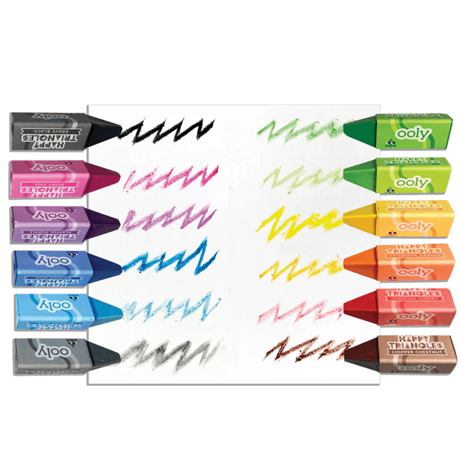 Happy Triangles Jumbo Crayons - Easy Grip - Set of 12